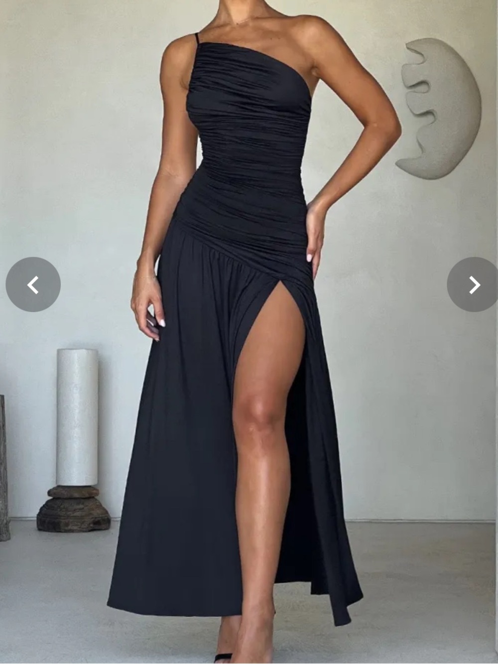 Babyboo Claudia One Shoulder Maxi Dress Black Small